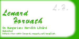 lenard horvath business card