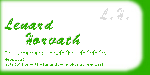 lenard horvath business card